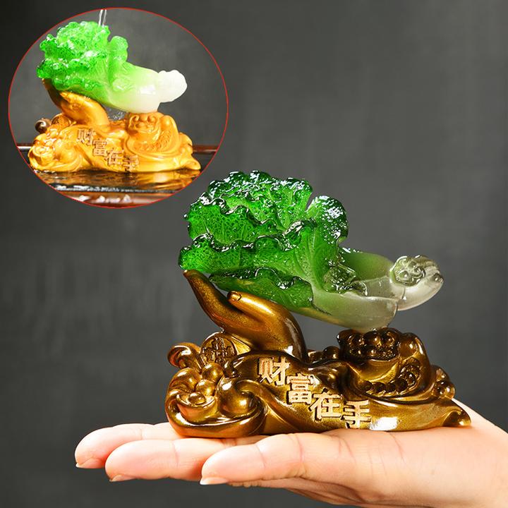 变色茶宠摆件聚宝盆招财白菜精品设可养茶桌茶台茶具创意个性酒柜