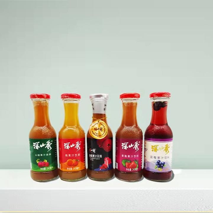 深山秀混合装果汁饮料245毫升一箱5瓶包邮工厂直发山楂汁蓝莓汁