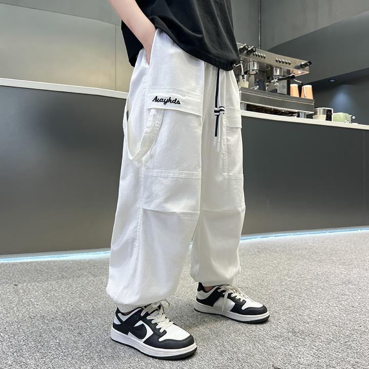 男童防蚊裤薄款2025新款中大童夏季长裤儿童速干裤子工装休闲男孩