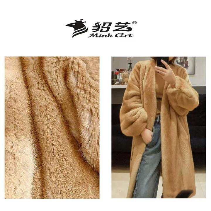 貂艺【沉鱼落雁】进口艳红啡 紫金整貂百搭长款V领皮草大衣女 ZZ198
