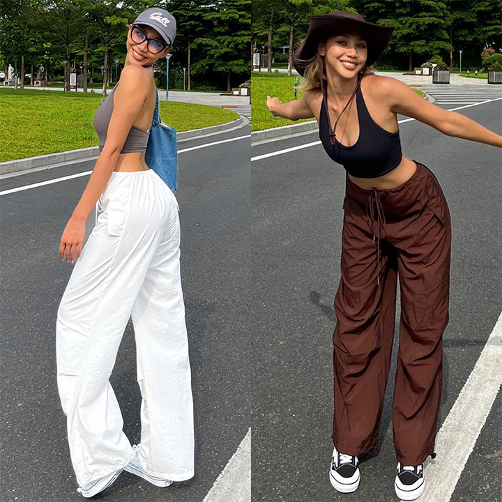 【Nina专属】annerun宽松工装裤女风抽绳宽松休闲裤跳绳跳操瑜伽裤