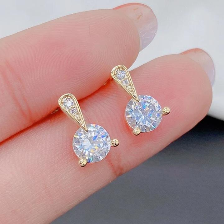 铜合金耳饰 超闪法式百搭迷你养耳洞简约小众日韩银色防过敏耳钉