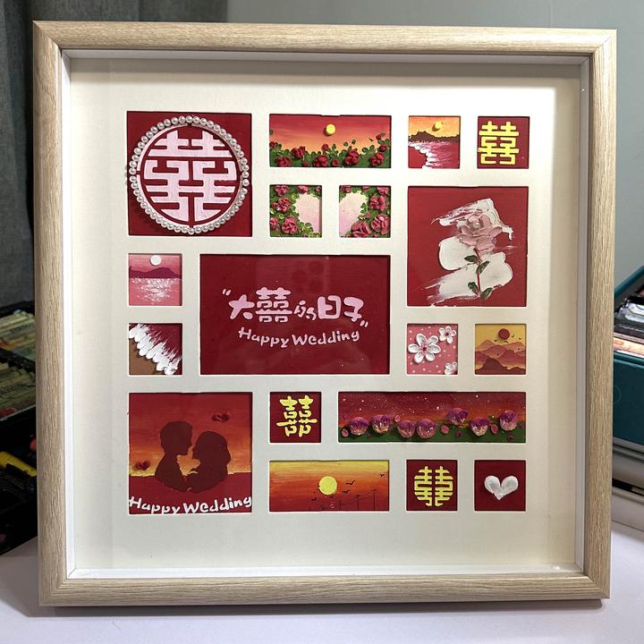【油画棒新婚订婚礼物】大喜的日子送闺蜜手工diy礼物材料包套装