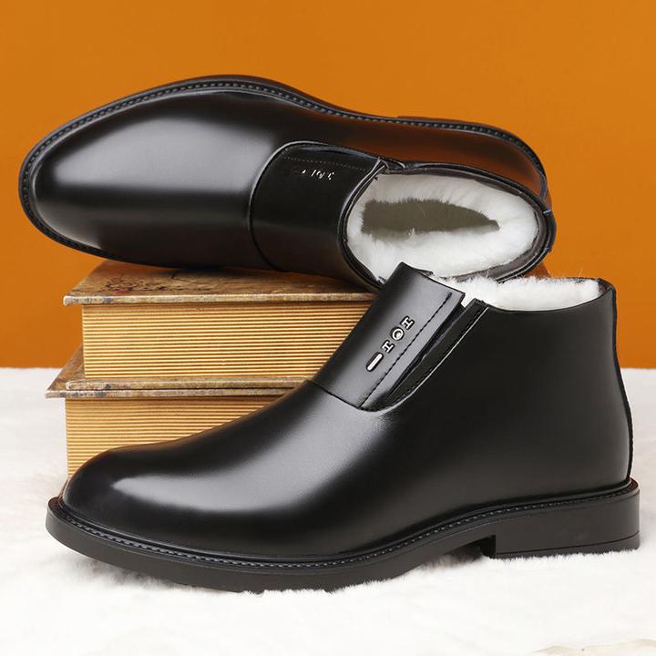 冬季男鞋新款加棉透气防滑雪地靴棉鞋 英伦休闲厚底爸爸鞋