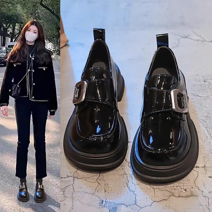 【万象撤柜】英伦风厚底小皮鞋女2024新款夏秋爆款百搭jk单鞋乐福鞋