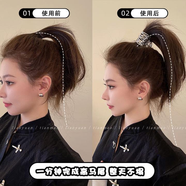 拽酷少女~简约高马尾抓夹高级感发夹头饰气质后脑勺发卡2024新款