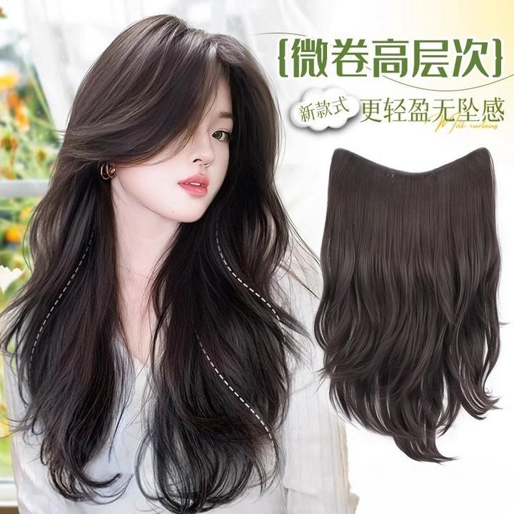 假发女一片式高层次微卷发仿真发增发量蓬松隐形无痕氛围感接发片