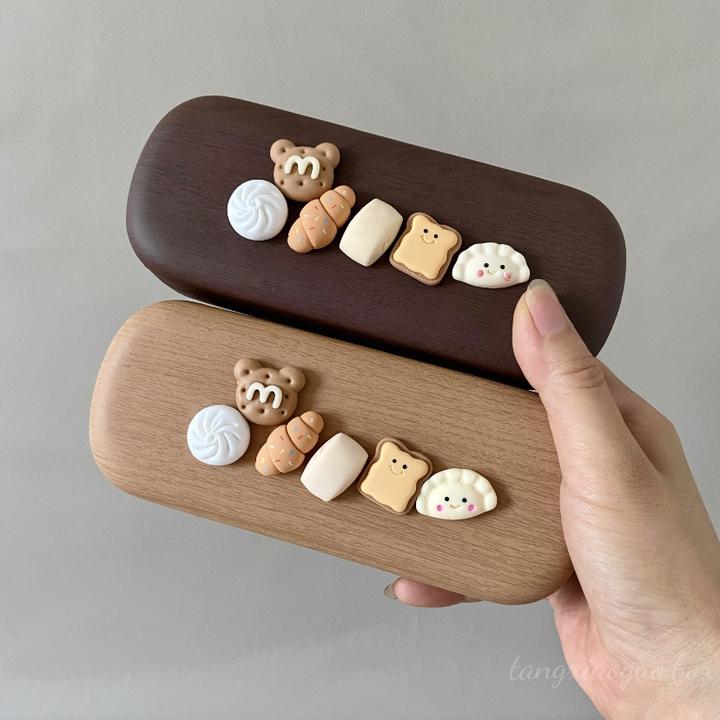 可爱卡通抗压防摔近视框架眼镜盒仿木纹墨镜盒太阳镜收纳盒子学生