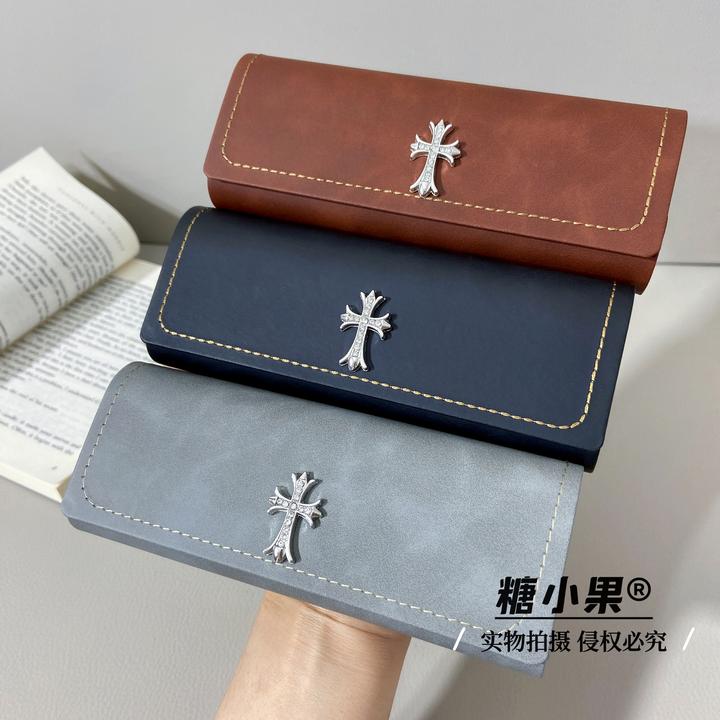 高级感抗压近视框架眼镜盒眼镜包墨镜太阳镜收纳盒时尚轻奢十字架