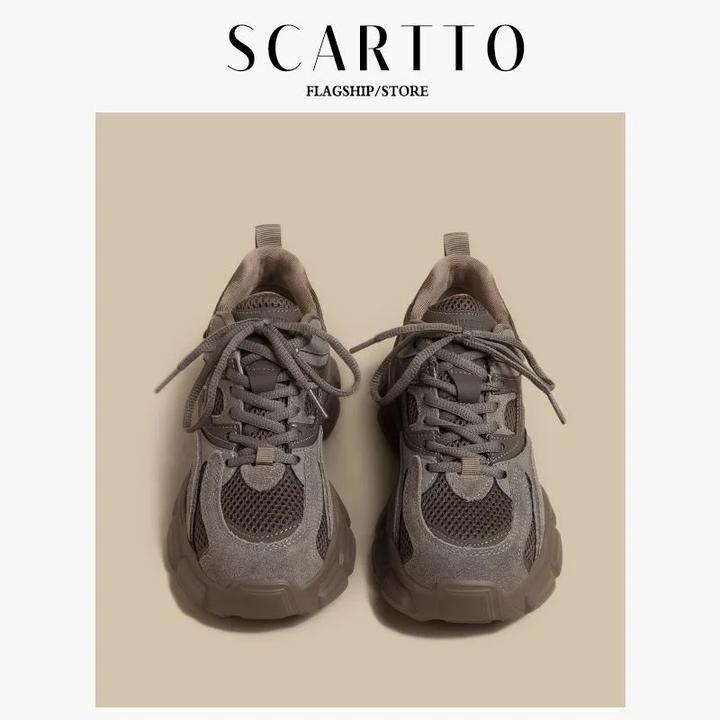 厚底老爹鞋女加绒2025春季新款复古时尚复古小个子增高运动阿甘鞋