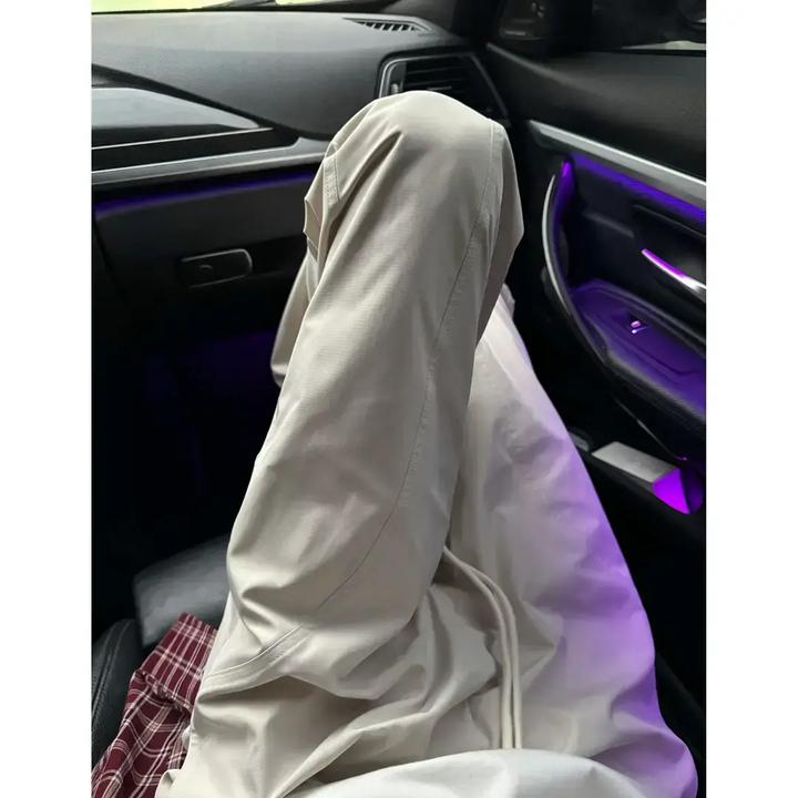 cleanfit弯刀冲锋裤男春秋季设计感斜切工装裤潮牌直筒运动休闲裤