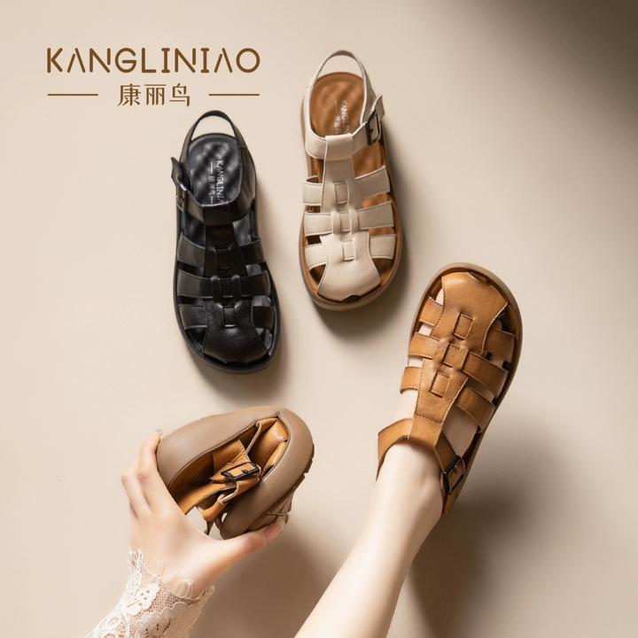 真皮软底妈妈鞋凉鞋百搭外穿不累脚罗马鞋女士中老年女鞋2025夏季