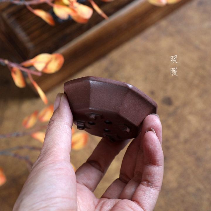 『微型四脚小八方』暖暖精选紫砂迷你花盆盆景掌中宝盆张可磊新款