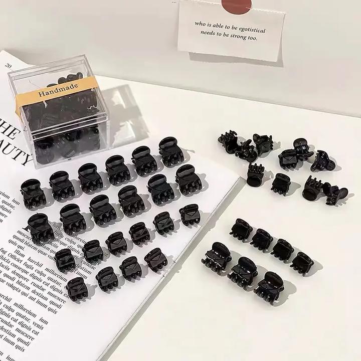 黑色迷你刘海夹公主头发型小抓夹24个碎发小夹可爱精致小巧碎发夹