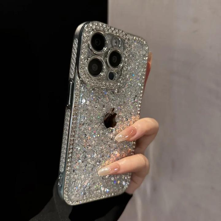 创意滴胶闪粉钻石适用苹果16promax奢华iPhone17网红14时尚13气质