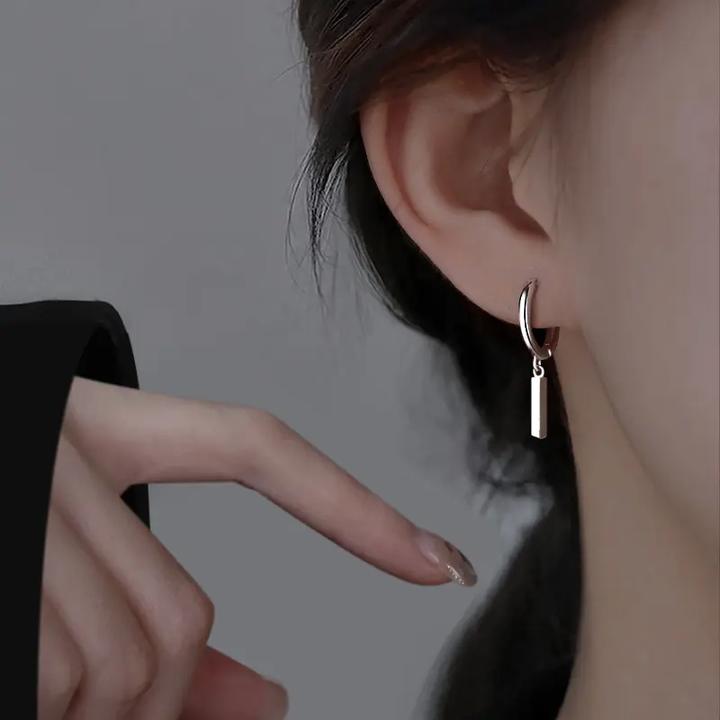 足银耳饰 999纯银小银条耳环男女同款2025酷奇潮男纯银个性耳首饰