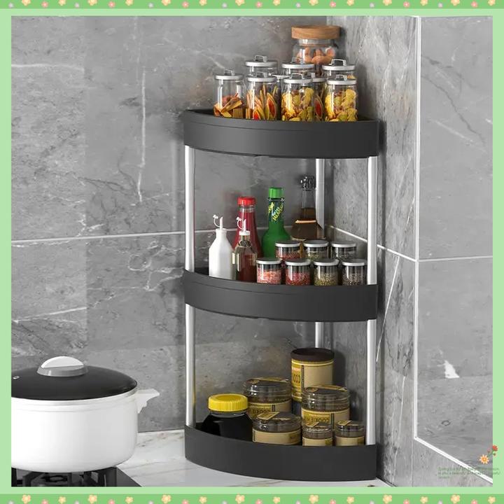 厨房三角置物架家用台面多层收纳架免打孔调料架卫生间储物架D841