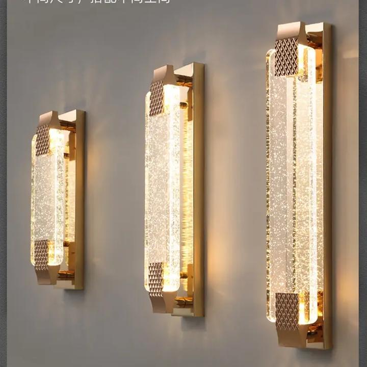 轻奢水晶壁灯客厅电视背景墙个性卧室床头灯走廊酒店长条别墅壁灯