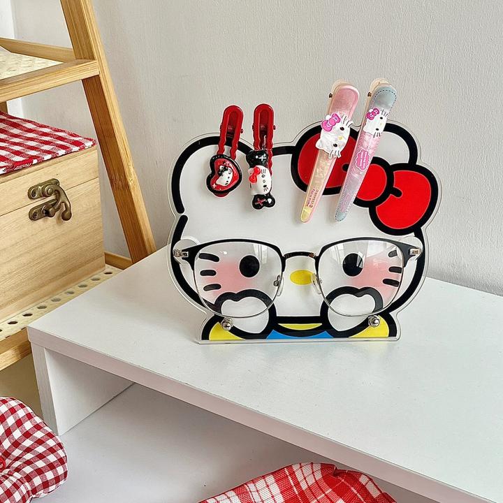 可爱hellokitty眼镜收纳架可爱桌面亚克力墨镜放置架发夹收纳架