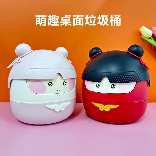 桌面垃圾桶卡通可爱大容量床头儿童书桌电脑旁办公室废纸篓垃圾筒