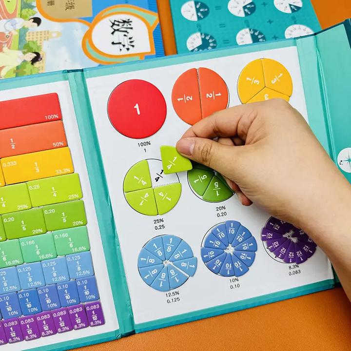 【老师推荐】磁性分数盘磁吸演示器小学三年级教具数学分子分母运算