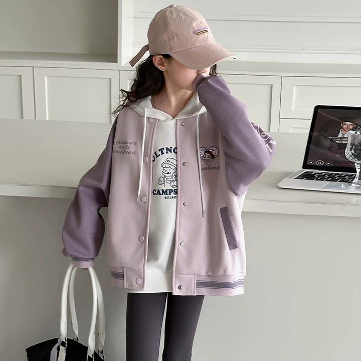 女童棒球服外套2025新款洋气儿童网红春装女孩韩版春秋款夹克上衣