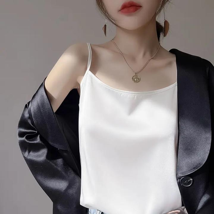 【宠粉】夏季新款一字领吊带背心宽松遮肉显瘦百搭上衣女时尚打底