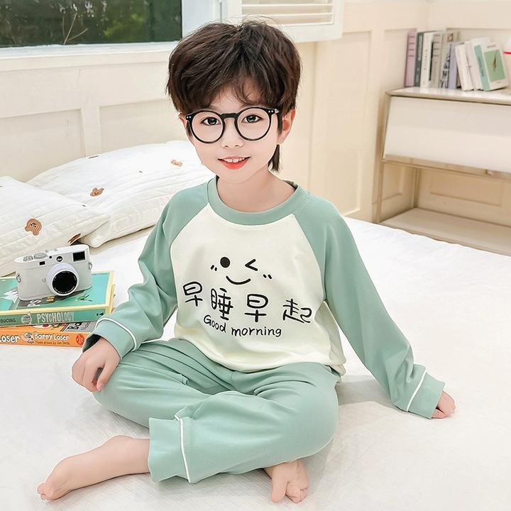 男童睡衣套装男宝宝春秋男孩纯棉婴幼儿童小童长袖全棉春夏家居服
