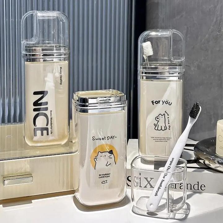 旅行出差洗漱杯三合一漱口杯刷牙便携式牙刷收纳盒牙具漱口杯杯子