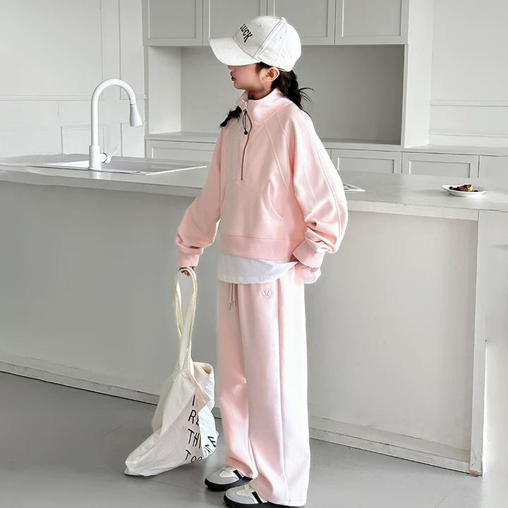 女童春秋套装2025新款儿童洋气假两件女孩大童春款阔腿裤两件套潮