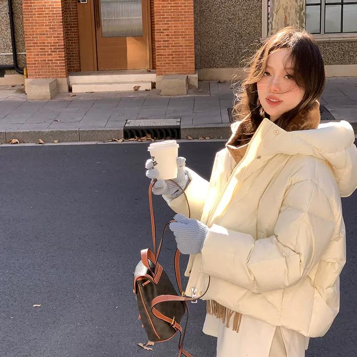 白灵儿短款羽绒服女款冬季2024新款95白鸭绒小个子超厚连帽超好看