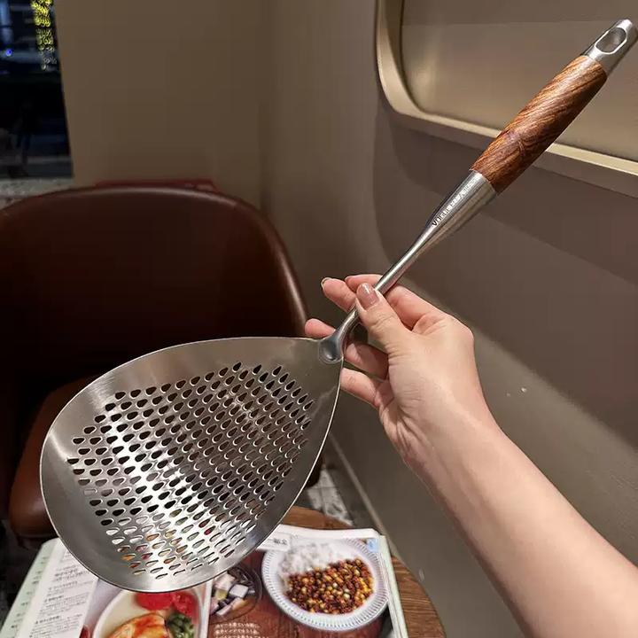 食品级316不锈钢大漏勺厨房家用漏网勺捞面油炸饺子捞勺专用笊篱