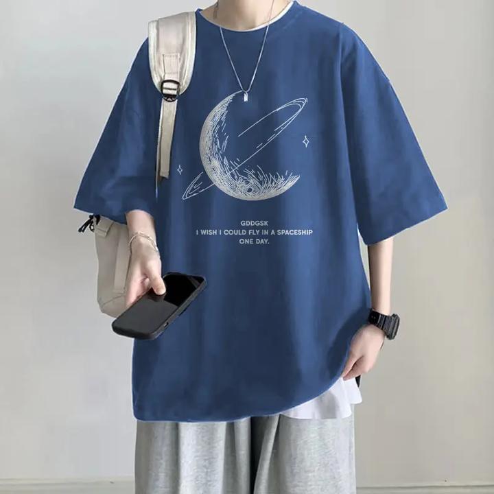 100%纯棉重磅T恤男字母潮牌百搭ins潮流超火cec短袖宽松新款大码