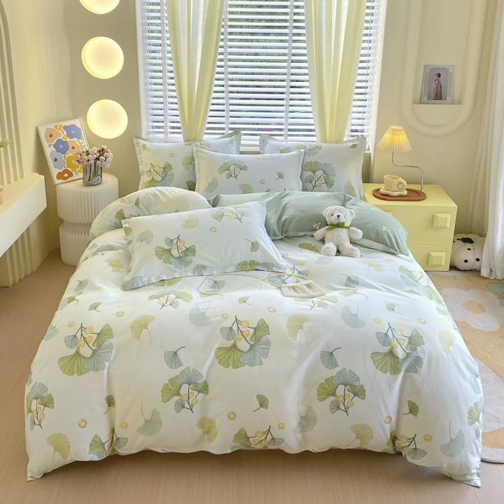 纯棉四件套全棉2024新款床上用品清新简约碎花被套床单宿舍三件套