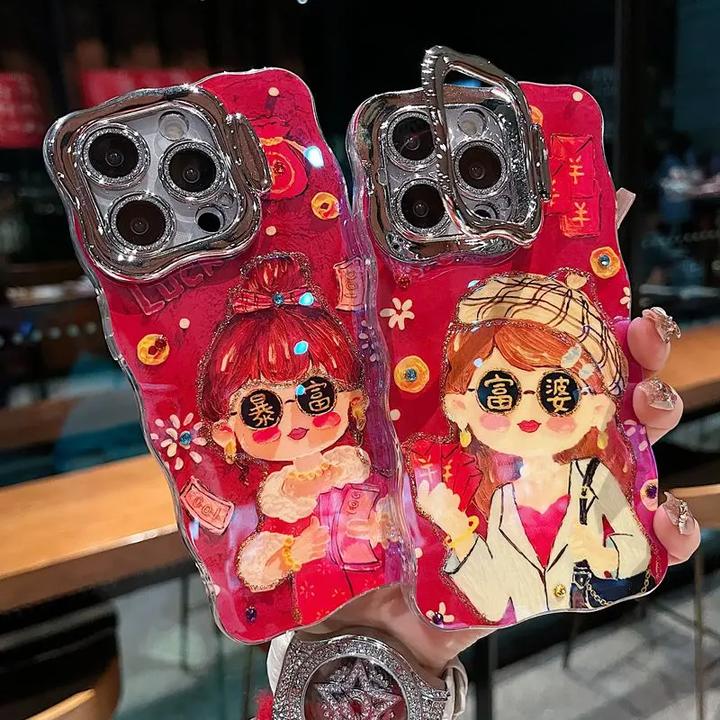 适用苹果系列iPhone16新款手机壳时尚点钻富婆全包隐形支架镜头膜