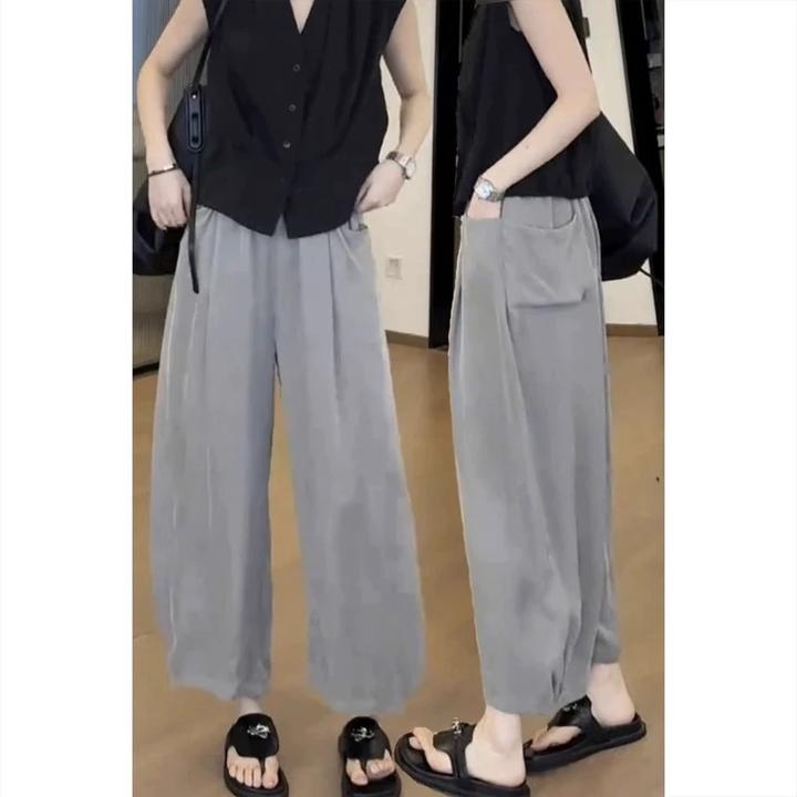 九分裤萝卜裤休闲裤子女夏季新款胖mm显瘦大码阔腿裤香蕉裤弯刀裤