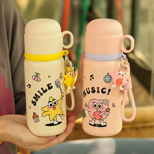 可爱保温杯儿童女孩上学专用直饮男小学生水杯带盖便携不锈钢杯子