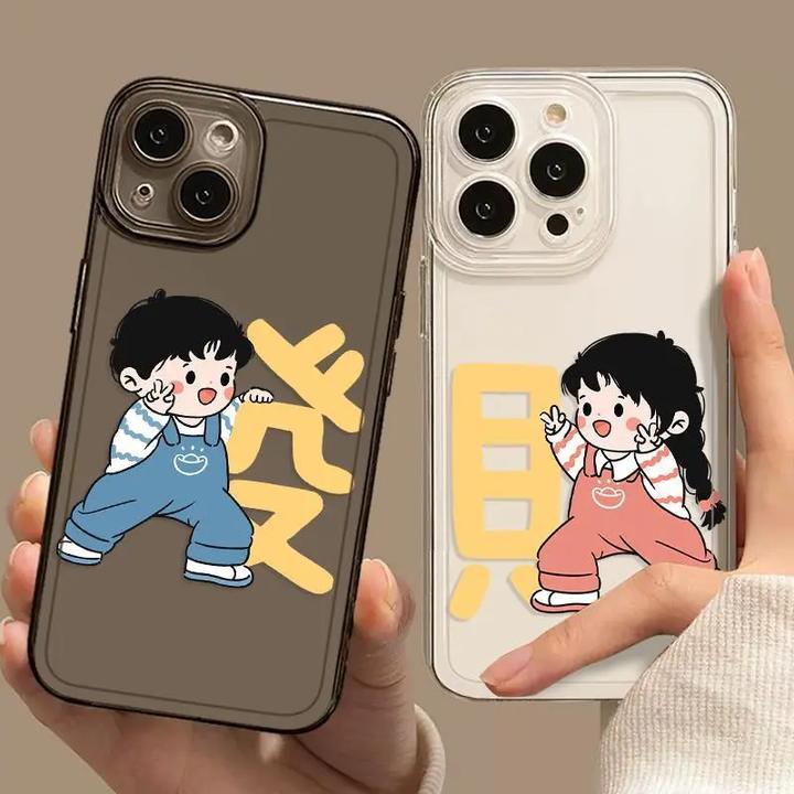 骑车情侣适用苹果iPhone15promax透明手机壳13pro/11/12全包XSMAX