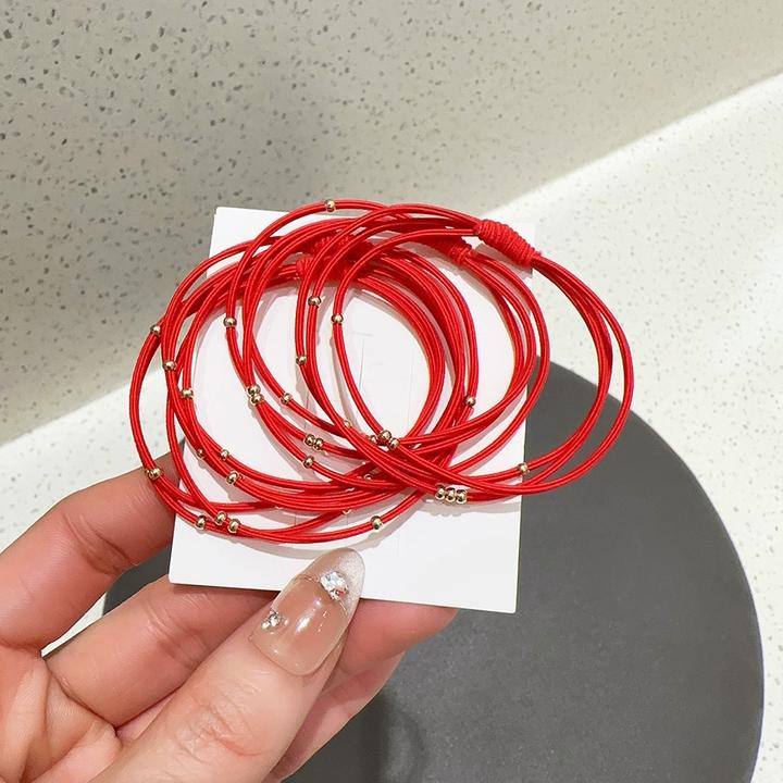 新年发饰红色头绳本命年发圈时尚头绳高弹力简约发绳百搭马尾皮筋