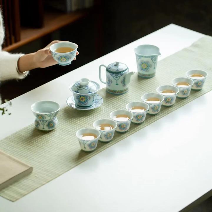 斗彩高档茶具套装送长辈领导老师朋友父母亲生日乔迁退休节日礼物