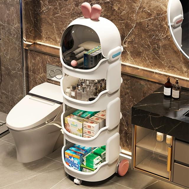 卫生间置物架落地分层柜子浴室夹缝收纳柜家用婴儿零食架子储物柜