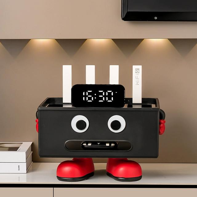 无线路由器收纳盒双层电视柜桌面机顶盒wifi置物架电线集线整理盒