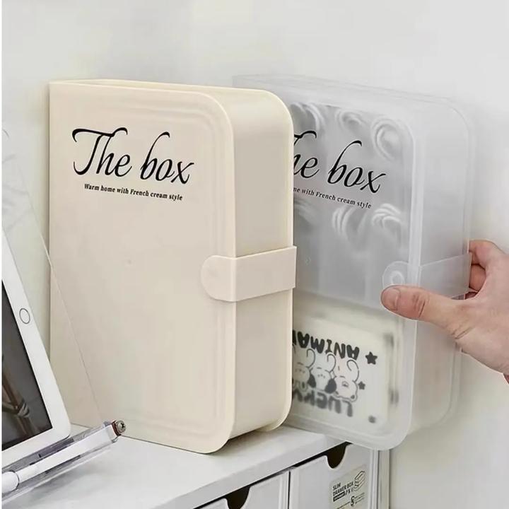 书本数据线收纳盒奶油风桌面多功能充电器手机防尘插头大容量多格