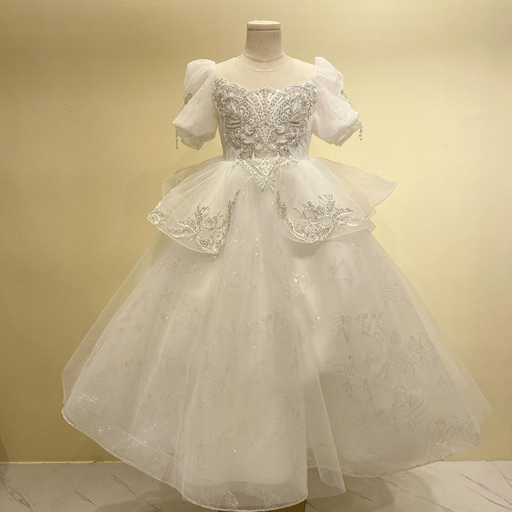 女童礼服花童公主裙小女孩生日宴儿童主持人钢琴演奏演出服高端