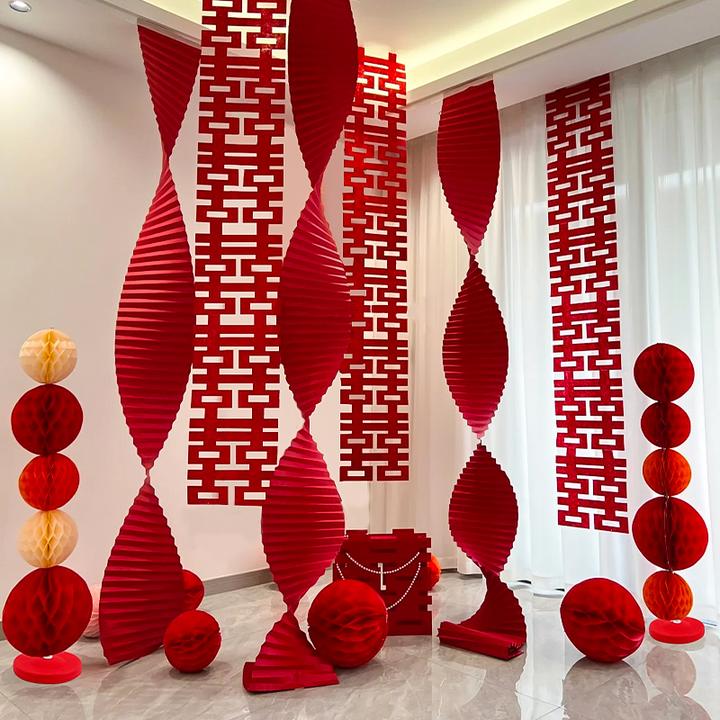 菲寻结婚婚房布置套装男女方订婚礼新房卧室楼梯客厅背景喜字拉花