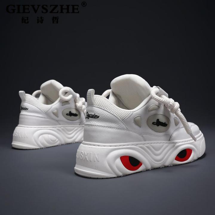 纪诗哲面包鞋男款新款时尚百搭休闲增高男士板鞋男士厚底增高板鞋