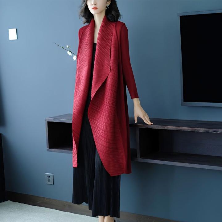 褶皱新款春秋大码中长款风衣设计感小众气质高级感外套女洋气修身