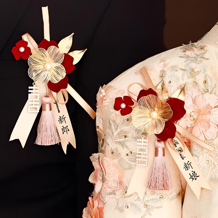 结婚胸花家人全套新郎新娘父母襟花一套婚礼胸针别花备婚用品大全