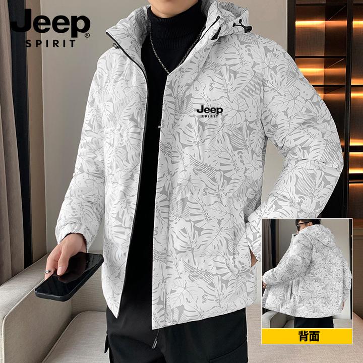 JEEPSPIRIT吉普枫叶棉袄男装外套冬季棉服大码连帽青少年保暖棉衣