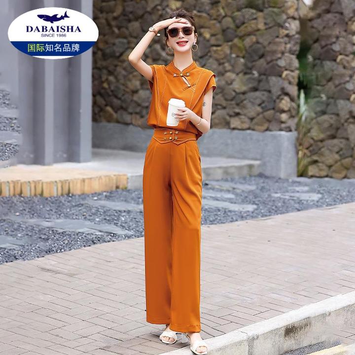 职业套装女装2024年新款夏季休闲时尚洋气减龄高端妈妈两件套